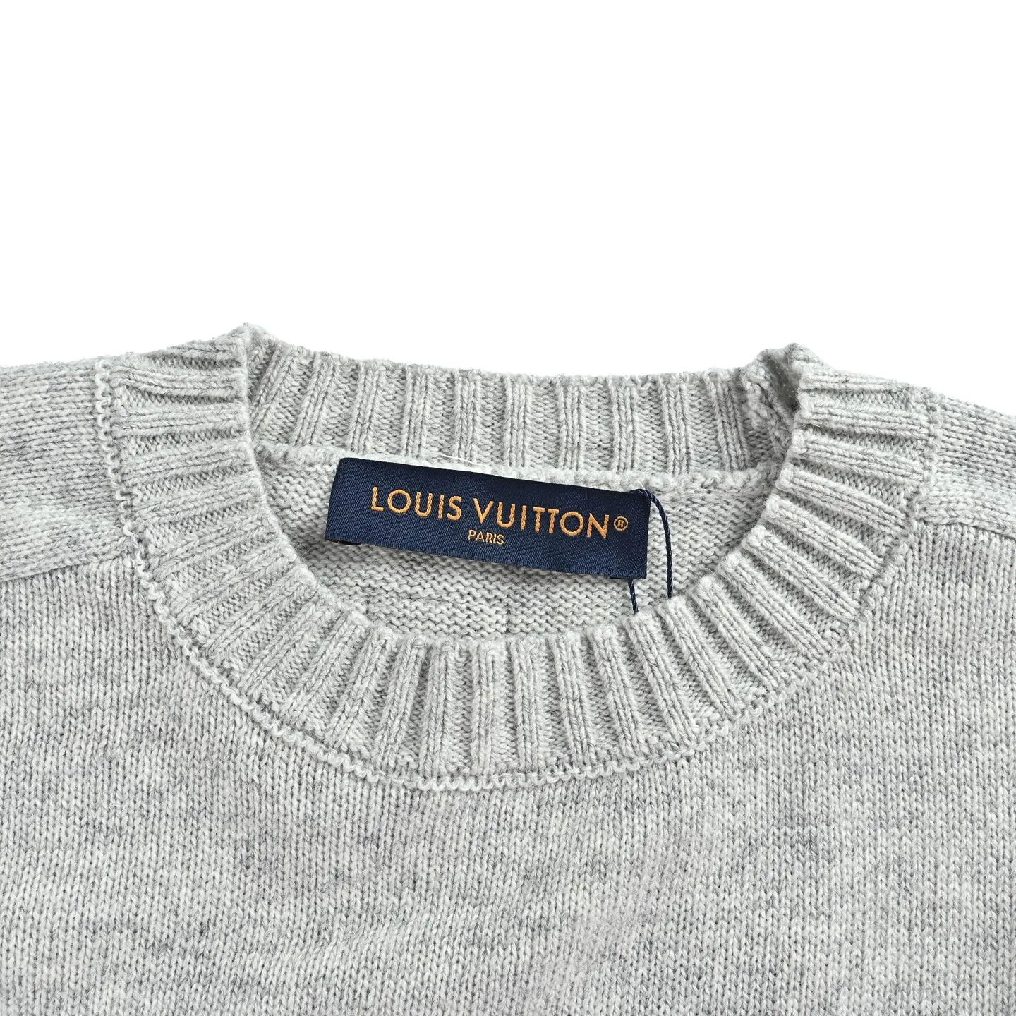Louis Vuitton/Louis Vuitton solid color back collar leather label knitted sweater